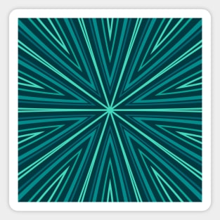 Barcode Sunburst Square (Teal Shades) Magnet